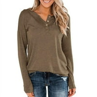 Anbech ženske dugih rukava majica majica casual labavi pulover vrhovi