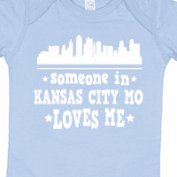 Inktastični kansas City Missouri voli me skyline poklon baby boy ili baby girl bodysuit