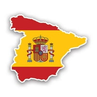 Španija u obliku španske zastava naljepnica za zastavu - samoljepljivi vinil - otporan na vremenske