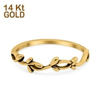 14K zlatne vinove loze band solidne napola vječne vjenčane zaručničke prstene veličine 9
