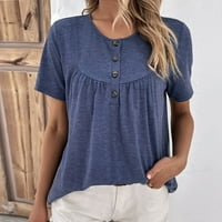 Košulje za ženske ljetne majice kratkih rukava s kratkim rukavima Top Mormy XL