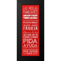 Siva, jace crna modernog uokvirenog muzeja Art Print pod nazivom - Las Reglas Famires Mate