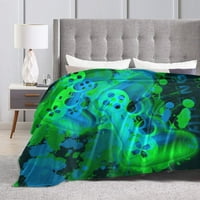 Fleece baca za kauč, šarenu ručicu dvije boje zelene lagane plišane nejasno ugodno meko bekbe i baca