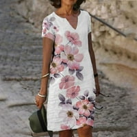 Haljine za žene Ljetni trendoviFashion Žene Ljeto Ležerne prilike kratkih rukava V-izrez cvjetno tiskane