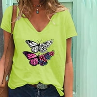 Zodggu Plus size za žene popust Vintage Trendy The Honors kratkih rukava Floral Butterfly grafička bluza