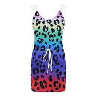 Mini labava haljina s džepom za žensko čišćenje Leopard Dot More Print V izrez za morsku djevojke za