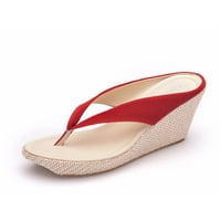 Audeban ženska udobnost klinasto thong flip flop sandala ljetna platforma crvena tag41 = US 9