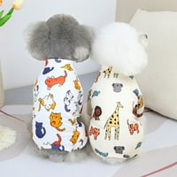 Kombinezon za kućne ljubimce PAJAMAS crtani životinje Dizajn mekog trenerka mačje mačje majice za male pse na domaću nošenje