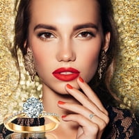 Prstenovi za žene Žene Srebrna, zlatni prsten bijeli rivestone vjenčani nakit za prstenje veličine 5-modnih
