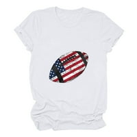Odeerbi 4. juli Patriotska majica za žene Dan nezavisnosti Štampane casual vrhove kratkih rukava Crewneck