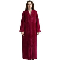 Žene Muška Plish Flannel Zip up haljine patentni salon sa zatvaračem Robe Ogrtač Lood Fit Pajamas