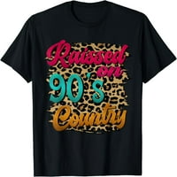 Vintage Leopard podigao je na 90-ima Country Music Majica Crna 3x-velika