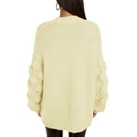 FVWitlyh Slatki džemperi za ženske otvorene front kardigan džempere modni gumb prema dolje kabela kint