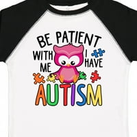 Inktastic budi pacijent sa mnom imam autizam sa sovom i puzzle poklon dječakom majicom majica ili majica