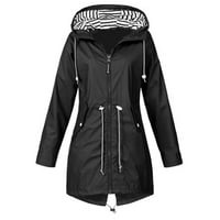 Knosfene plus Veličina kišni kaputi za žene s kapuljačom obloženim vodootpornim zimskim jaknom dugih