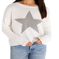 Lieramram žene jesen Labavi džemper, zvjezdani print dugih rukava okrugli vrat pletiva casual moda pulover