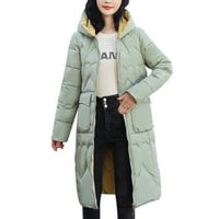 Ketyyh-Chn Ženske zimske kapute Long Maxi Ženska jakna za kapuljaču za kapuljaču Mint Green, 3xl