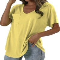 Avamo Womens Ljeto Loose vrhovi T-majice Osnovni tunik Tee kratki rukav V izrez Ležerne bluza dugi tee