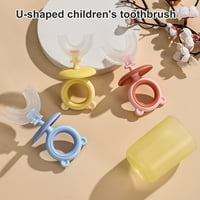 Caroomhouse novorođenčad četkica za zube Udobna ergonomija Rukuje duboko čišćenje hrane u obliku hrane meka silikonska četkica za zube za putovanja