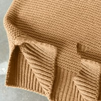 Zunfeo džemper za žene - topli dugi rukav visoki pleteni pleteni vrhovi čvrstog labavog fit pulover