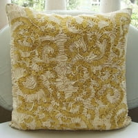 Zlatni jastuk, cvjetni jastuci za bacanje, navlake za jastuk, Art Silk kvadratni jastuci poklopci, pokrov