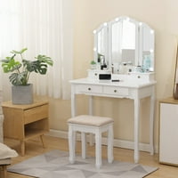 Lilyfantasy Vanity set sa ogledalom i svjetlima, šminkanje za žene i djevojke, moderno čišćenje stola