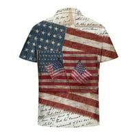 Yanhoo muške patriotske polo majice Američka zastava s kratkim rukavima pulover majice 4. jula Dugme