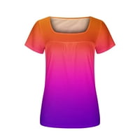 Ženske majice i bluze Narančasti raspoloženje Ženska moda Udoban casual kvadratni kratki rukav za kratki