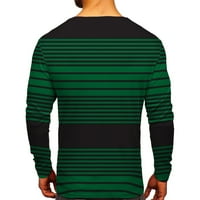 Leey-World Muns majica Muške modne casual Sportski prugasti šivanje Digitalni ispis Okrugli vrat majica