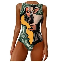 Plus size za kupaće kostimu za žene koje pokrivaju žene grafiti apstraktni ispis širokih kaiševa s visokim