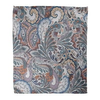 Bacajte pokrivač toplog ugodnog ispisa Flannel uzorak šareni paisley cvjetni platneni doodle udoban
