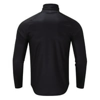 Tking modni muškarci turtleneck dugih rukava tanka pulover dugim švedskom šljokicama TOP - crni XL