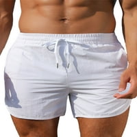 Grianlook Muške kratke hlače Solidne boje Summer Hlače Visoko struk Drži Muškarci Klasični fit uz plažu