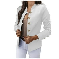 Floleo Clearians Jesen odjeću za žene Ženska solidna boja s dugim rukavima malim odijelom kratkim kaputom