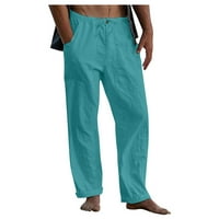Susanny posteljine pantalone za crtanje pamuka muške casual pantalone elastični struk sa džepovima Duksevi