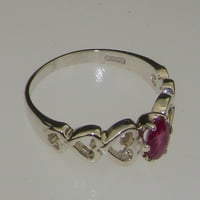 Britanci napravio je 9ct bijelo zlato prirodno rubin ženski prsten pasijansa - veličine opcija - veličine