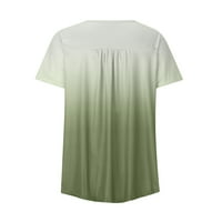Gradientske majice za ženske bluze s kratkim rukavima Crew Crt majice Ležerne prilike Laise pulover