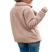 Ženska modna gumba Cardigan Furry Outerwear Janjeća vuna kaput