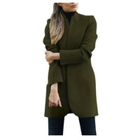Frehsky zimski kaputi za žene žene dugih rukava dlakava otvorena prednja kratka kardigan odijelo jakna