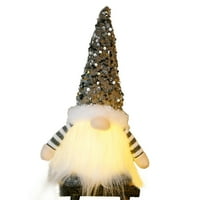 Svijetli Gnome Božićni ukras, božićni golks sa svjetlom, ručno rađeni švedski Santa Gnomi s blistavim