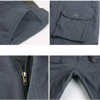 Jyeity Fall ušteda muške radne odjeće kratke hlače sa više džepa patentni zatvarač ravno cijev Ležerne