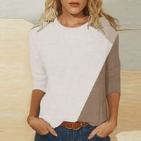 Majica Spring rukave za žene Ljeto Jesen Trendi Ležerne prilike Boja blok okrugli izrez Loover pulover