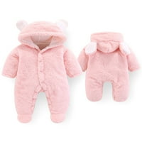 Bomotoo Baby Plush Ukupni gumb Plain BodySuit Početna Crtani Cardo Color Romper Pink 9m