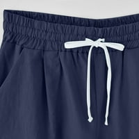 Žene Ljetni maslačak Print Visoko struk pamučne pantalone plus veličine kratke hlače Lacing Work Džeket