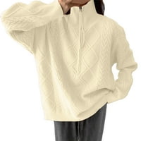 New Fasse Womens Dukseteri Žene Turtleneck džemper Prevelici patentni patentni patentni patentni pulover