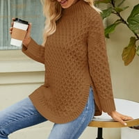 GUBOTARE ženski pulover džempere džemperi za žene s dugim rukavima ruffled labavo labavo izrez lagane