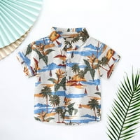 Mala i Big Boys Dugme dolje Havaii košulje kratkih rukava Tropical košulje za djecu bijela 90