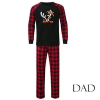 Kayannuo Božićne pidžame za obiteljski čišćenje Božićni print Mens pidžamas set Božićna mačka tata pletene