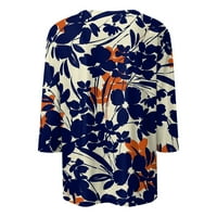 Ljetne bluze za žene Žensko ljeto Tri četvrtine rukava Crewneck Ležerne prilike ispisanih bluze