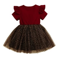 Little Girls Ljetna haljina za zabavu Djeca rođendanski tulle Leopard Print Princess suknje Toddler
